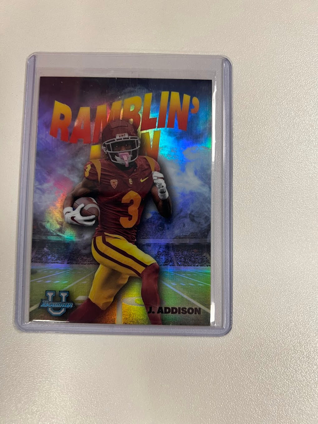 2022 Bowman Chrome University Ramblin Man #RM-9 Jordan Addison (Minnesota Vikings) Card