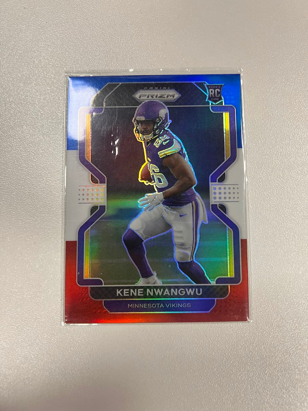 2021 Panini Prizm #364 Kene Nwangwu Red White and Blue Rookie Minnesota Vikings NFL Card