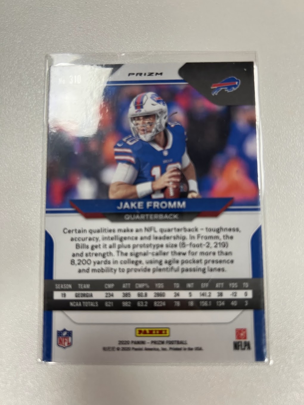 Jake Fromm 2020 Prizm RED WHITE BLUE REFRACTOR #310 Bills Rookie GEORGIA BULLDOG FL Card