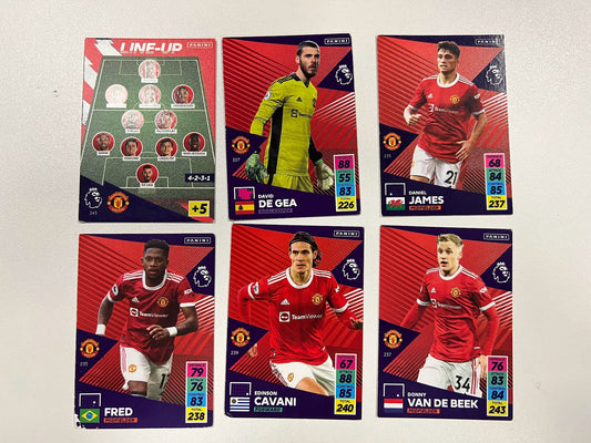 6x Manchester United - Panini Adrenalyn XL Premier League Cards 2021/22