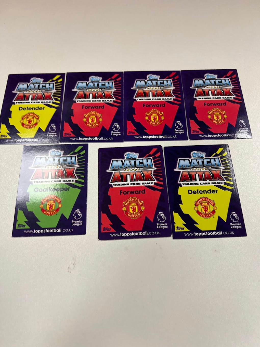 7x Manchester United - Topps Match Attax Football Cards