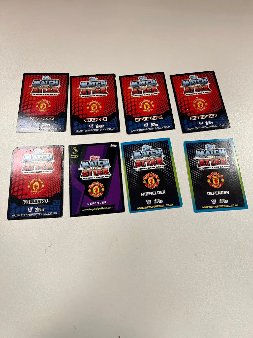 8x Manchester United - Topps Match Attax Football Cards