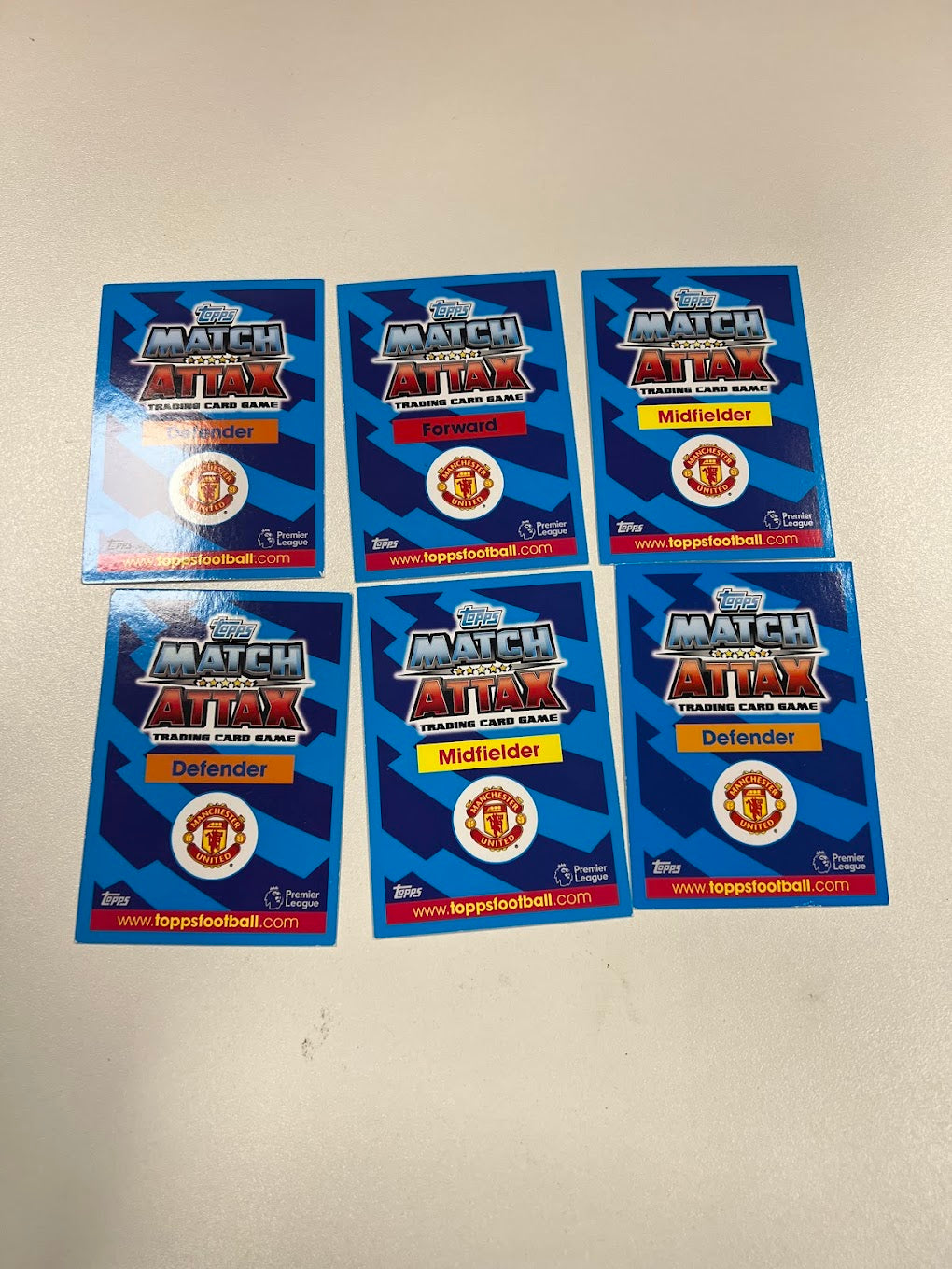 6x Manchester United - Topps Match Attax Cards