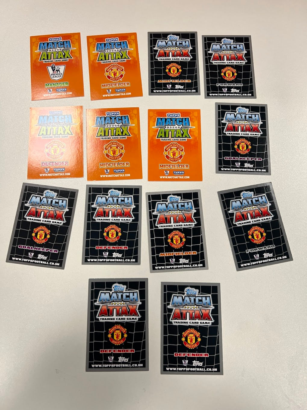 14x Manchester United - Topps Match Attax Cards