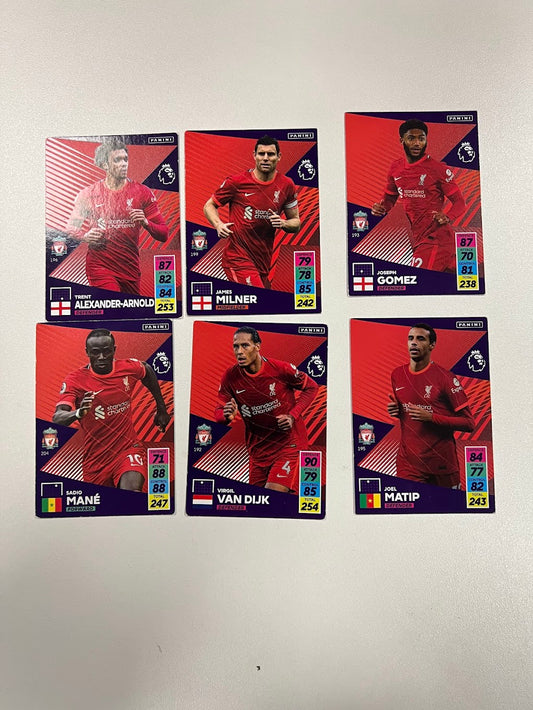 6x Liverpool - Panini Adrenalyn XL Premier League Cards 2021/22