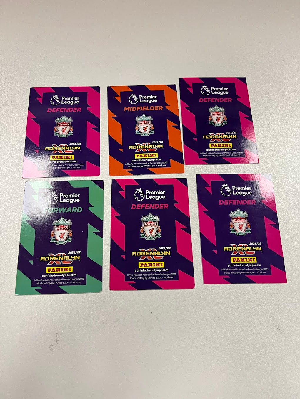 6x Liverpool - Panini Adrenalyn XL Premier League Cards 2021/22