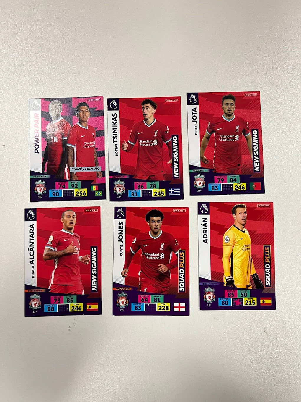 6x Liverpool - Panini Adrenalyn XL Premier League Cards 2020/21