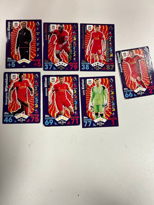 7x Liverpool - Topps Match Attax Football Cards