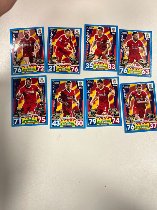 8x Liverpool - Topps Match Attax Football Cards