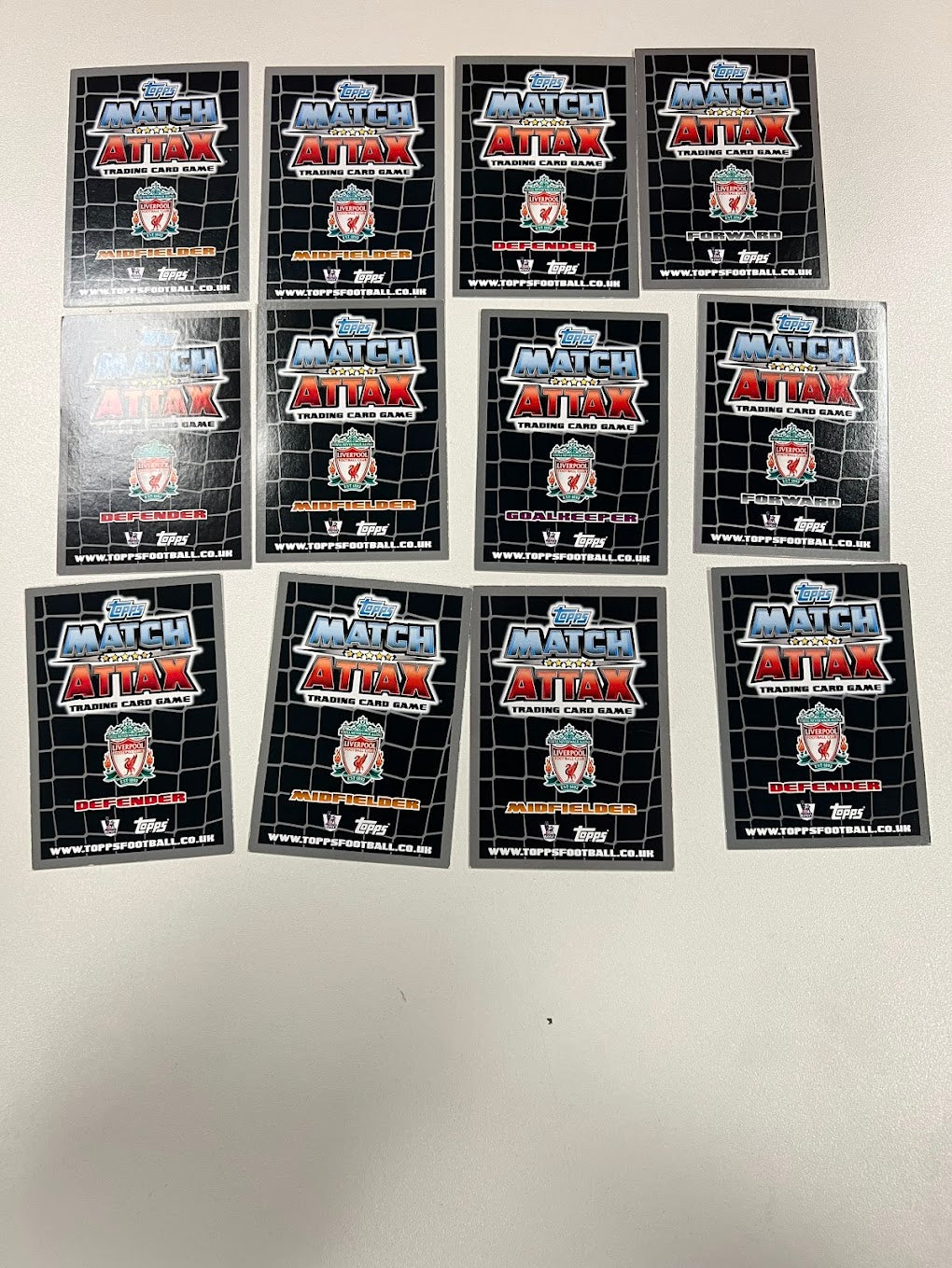 12x Liverpool - Topps Match Attax Football Cards