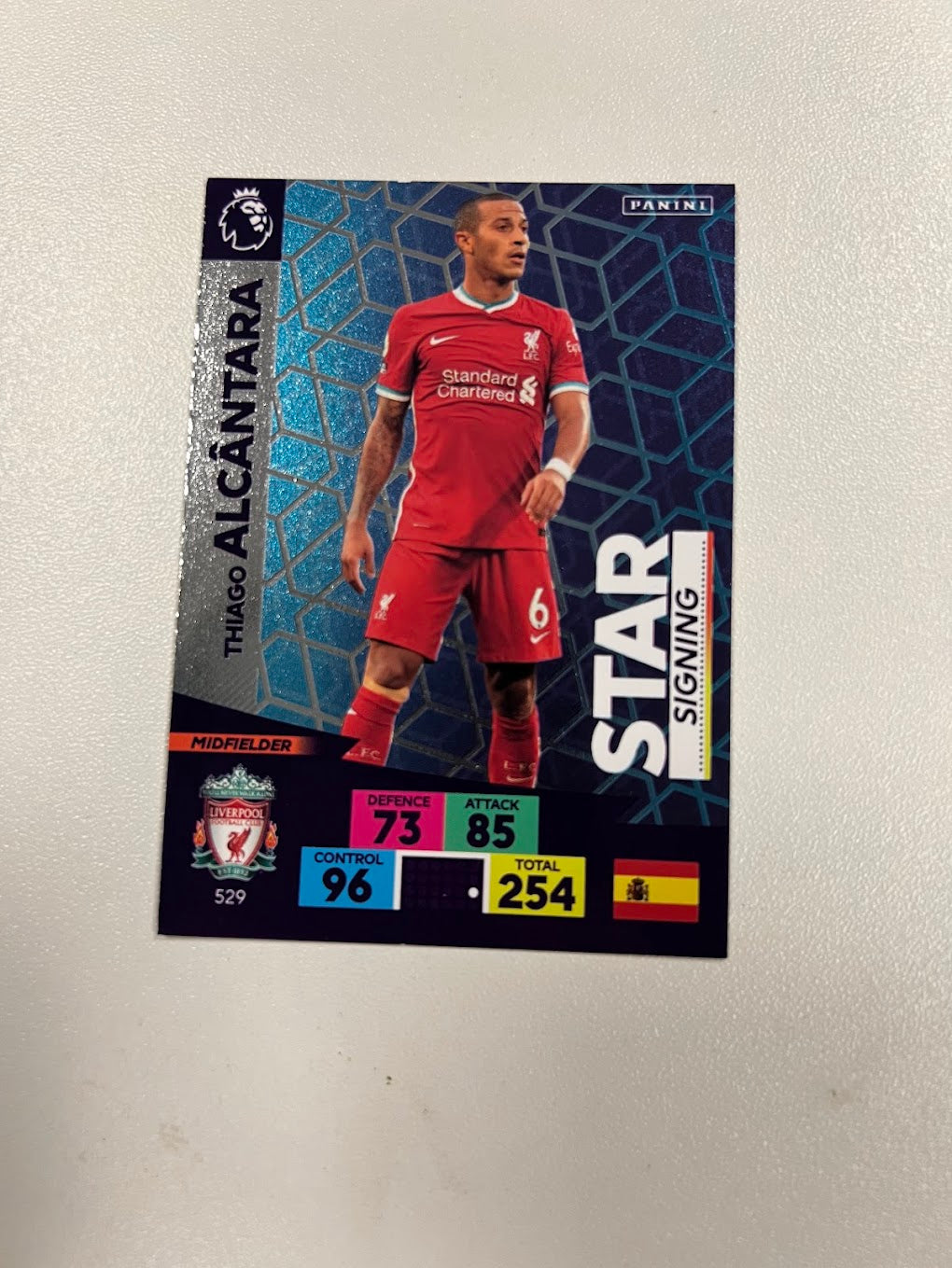 Thiago - Foil / Shiny - Adrenalyn 2020/21 Football Card - Liverpool