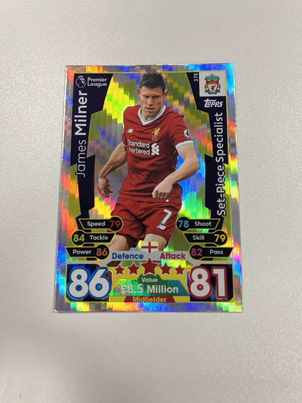 James Milner - Foil / Shiny - Match Attax Football Card - Liverpool