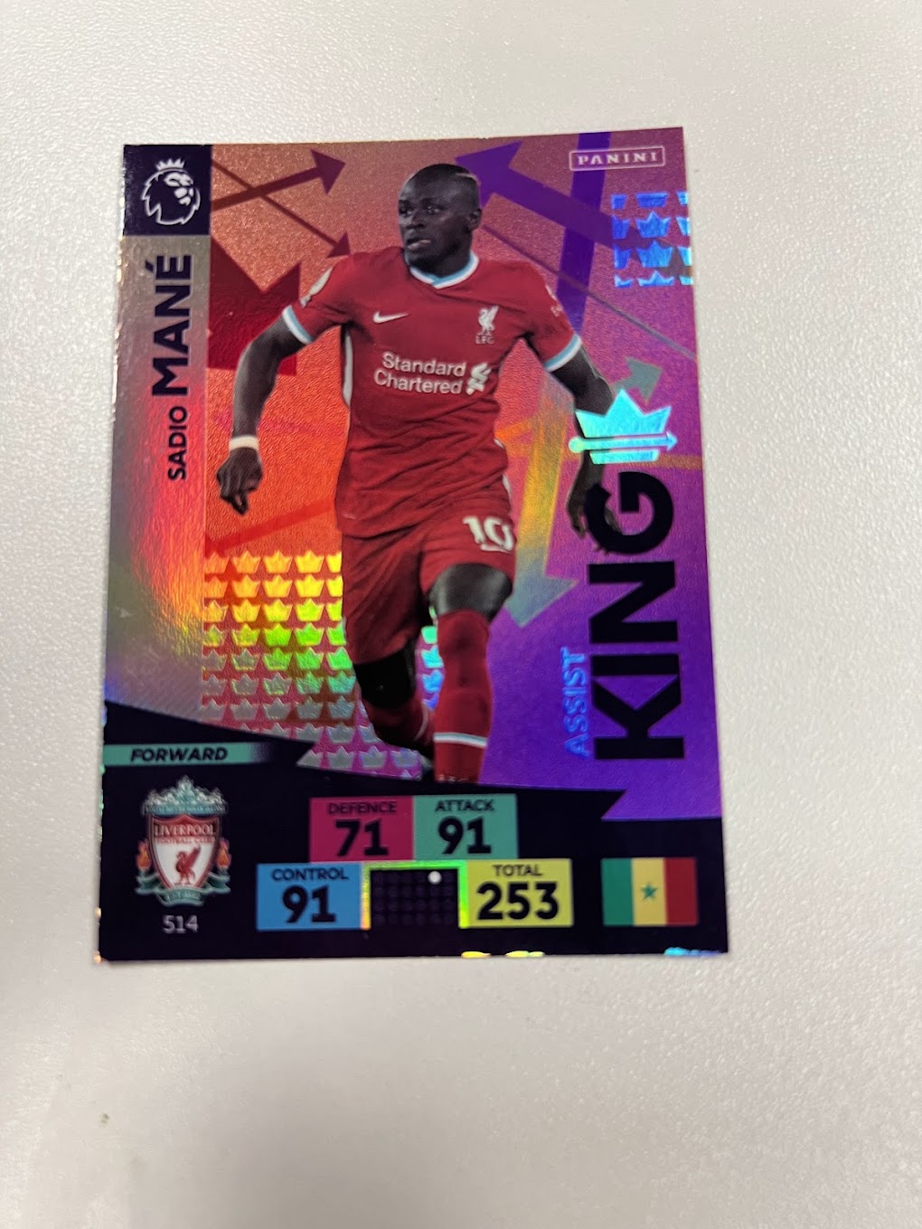 Sadio Mane - Foil / Shiny - Adrenalyn 2021/22 Football Card - Liverpool