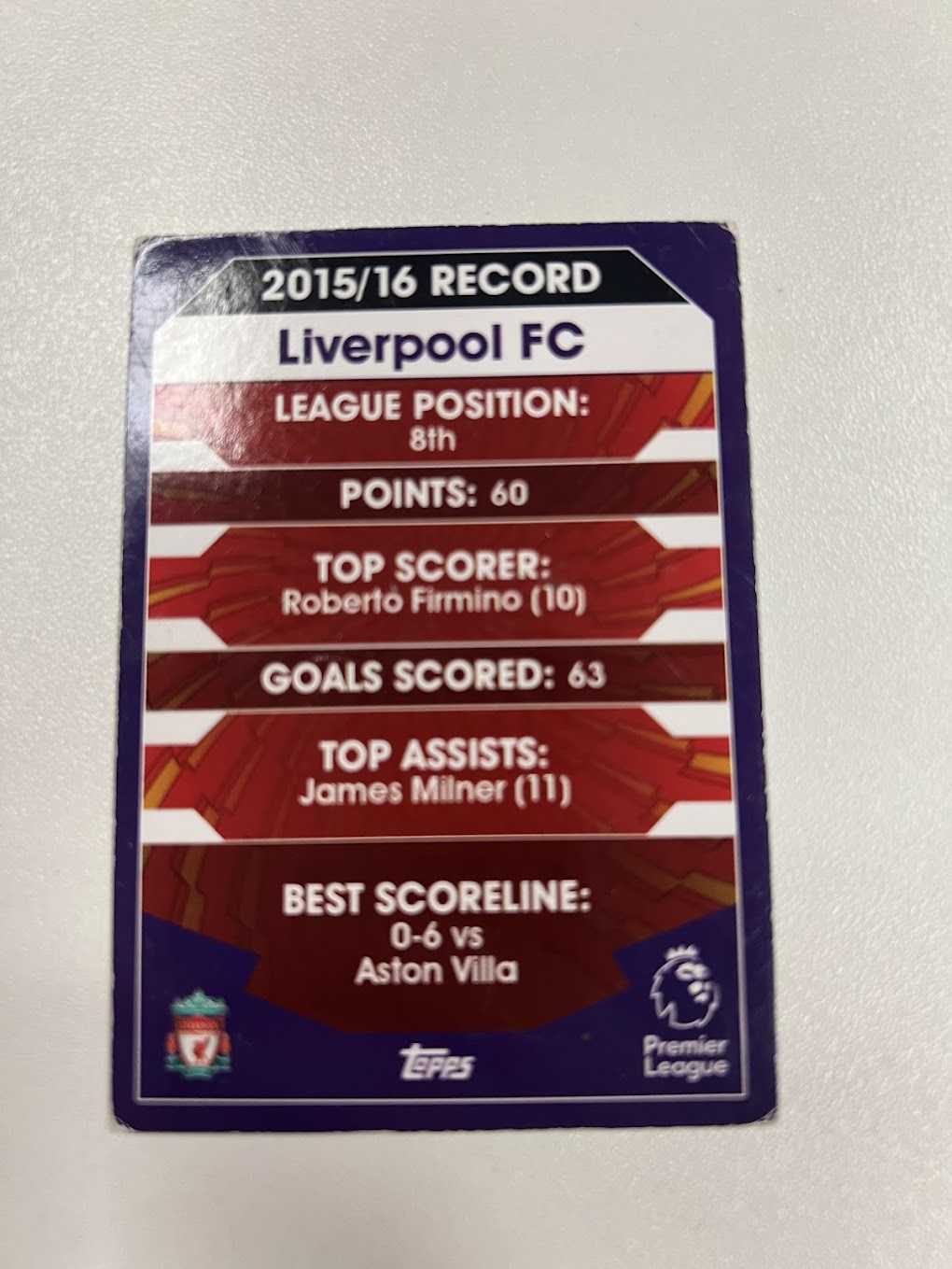 Liverpool Badge - Foil / Shiny - Topps Match Attax Football Card - Liverpool