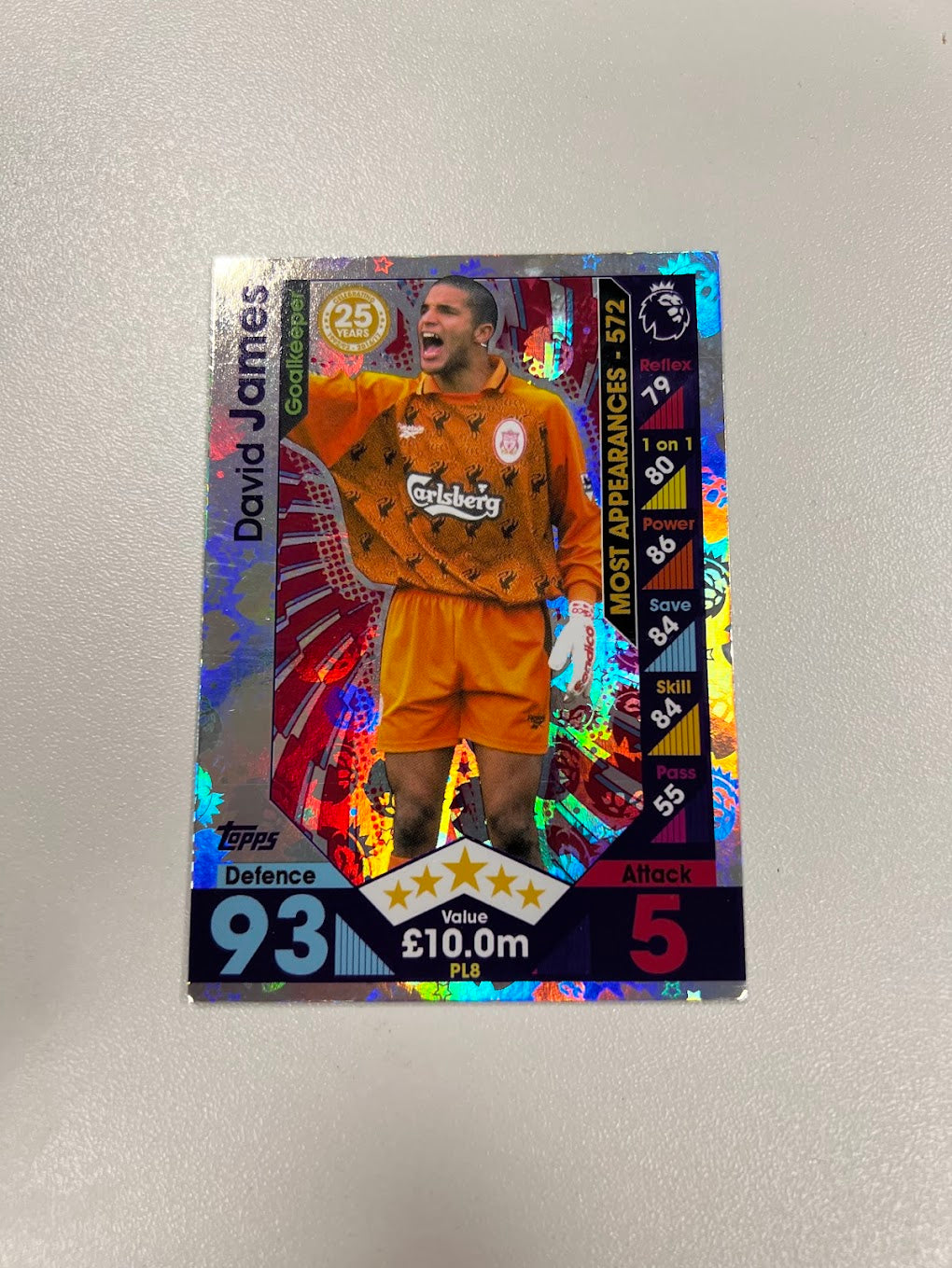 David James - Foil / Shiny - Match Attax 25 Years Football Card - Liverpool