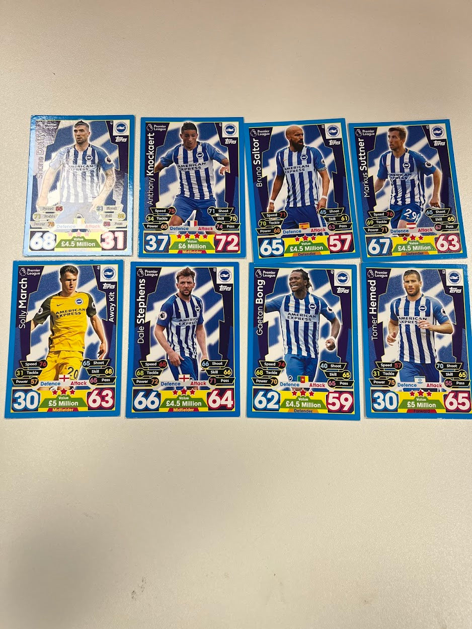 8x Brighton & Hove Albion - Topps Match Attax Football Cards