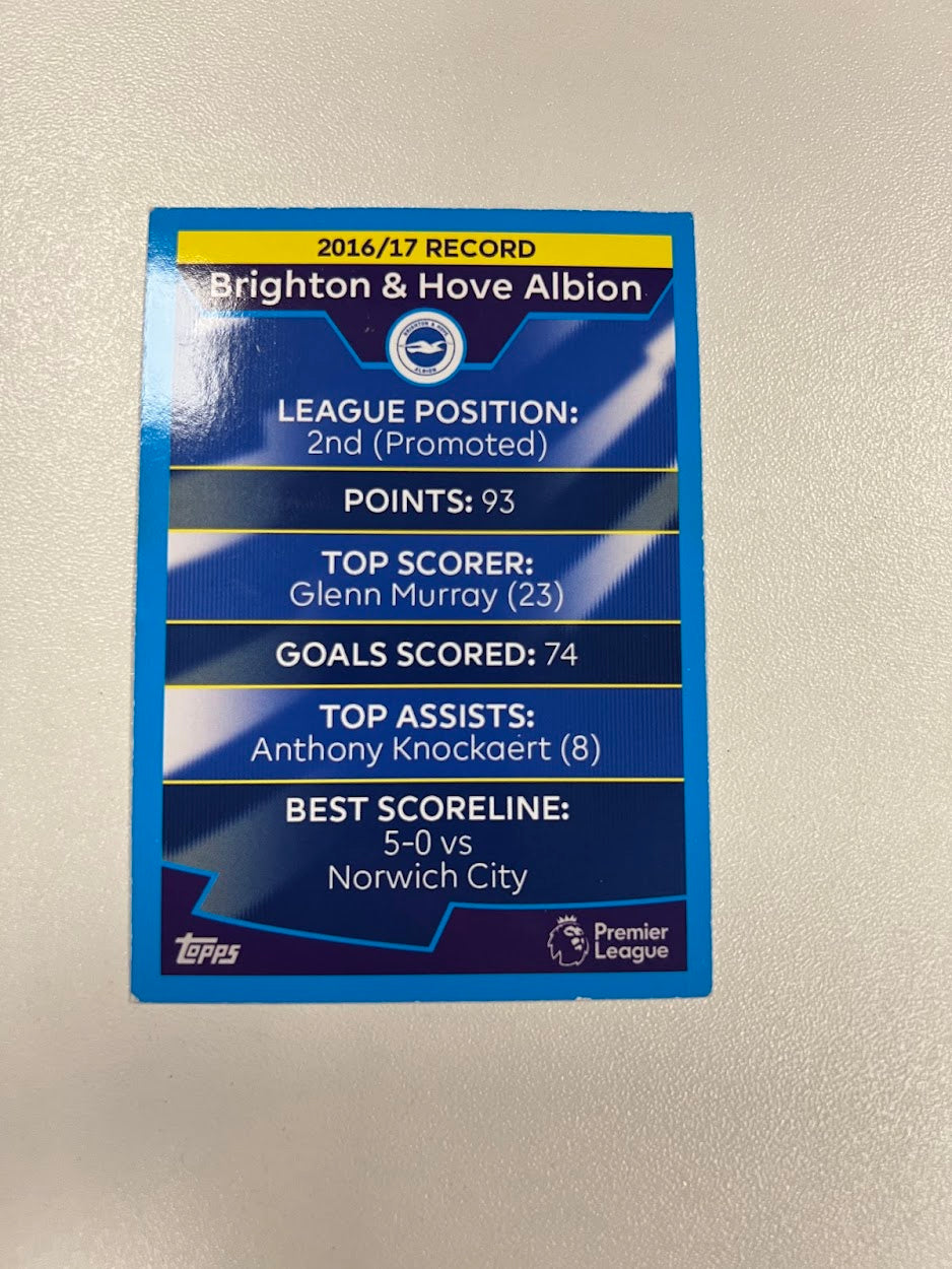 Brighton & Hove Albion Badge Foil/Shiny - Topps Match Attax Football Card