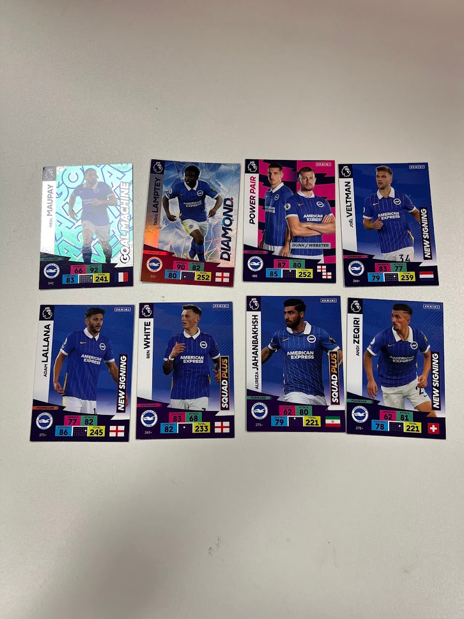 8x Brighton & Hove Albion - Panini Adrenalyn 2020/21 Football Cards