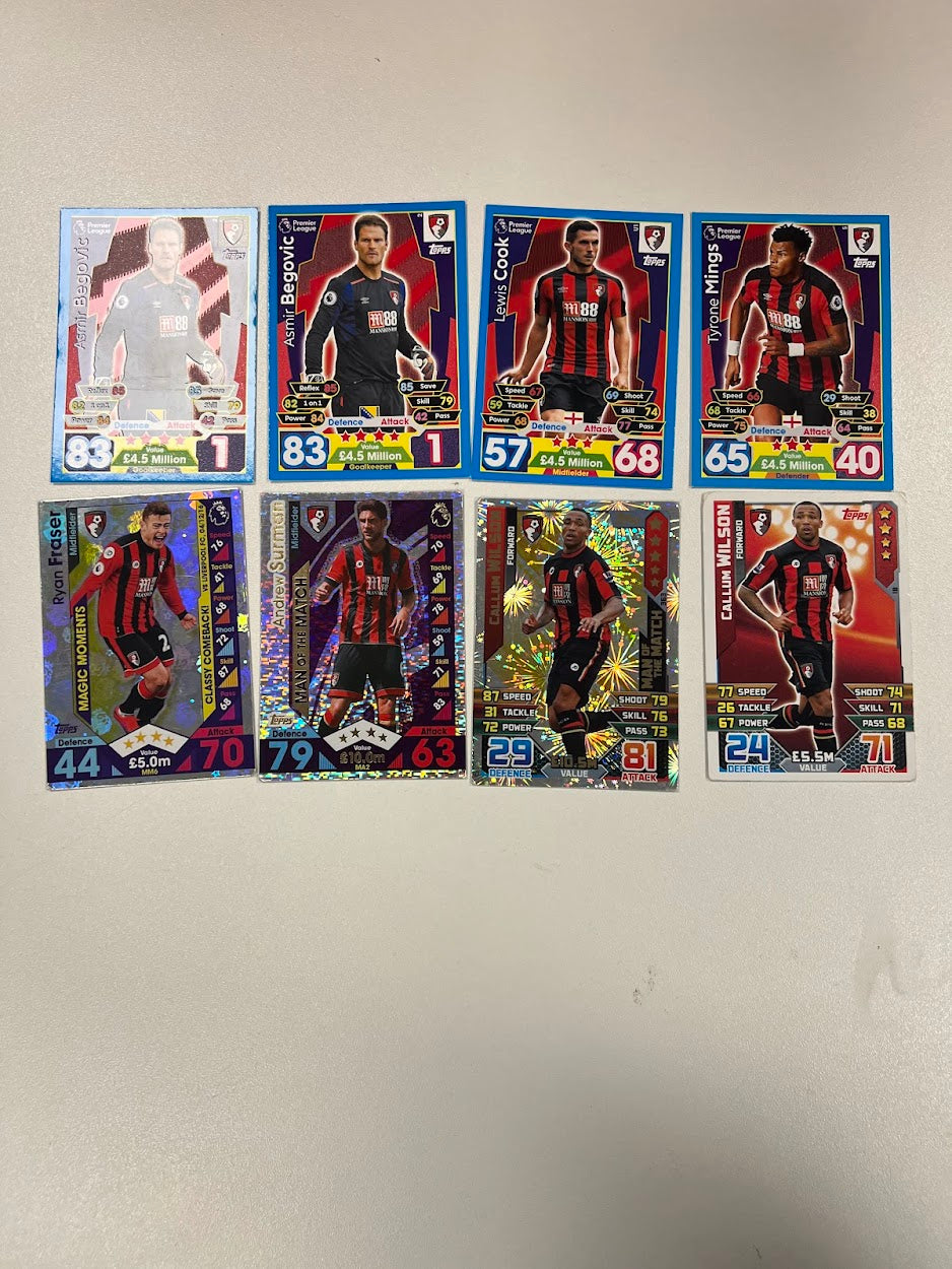 8x Bournemouth - Topps Match Attax Football Cards