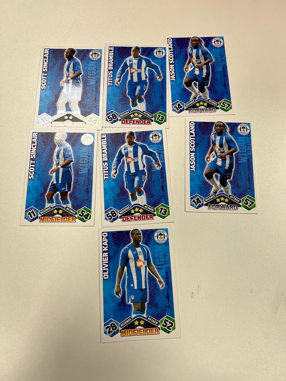 7x Wigan Athletic - Topps Match Attax Football Cards