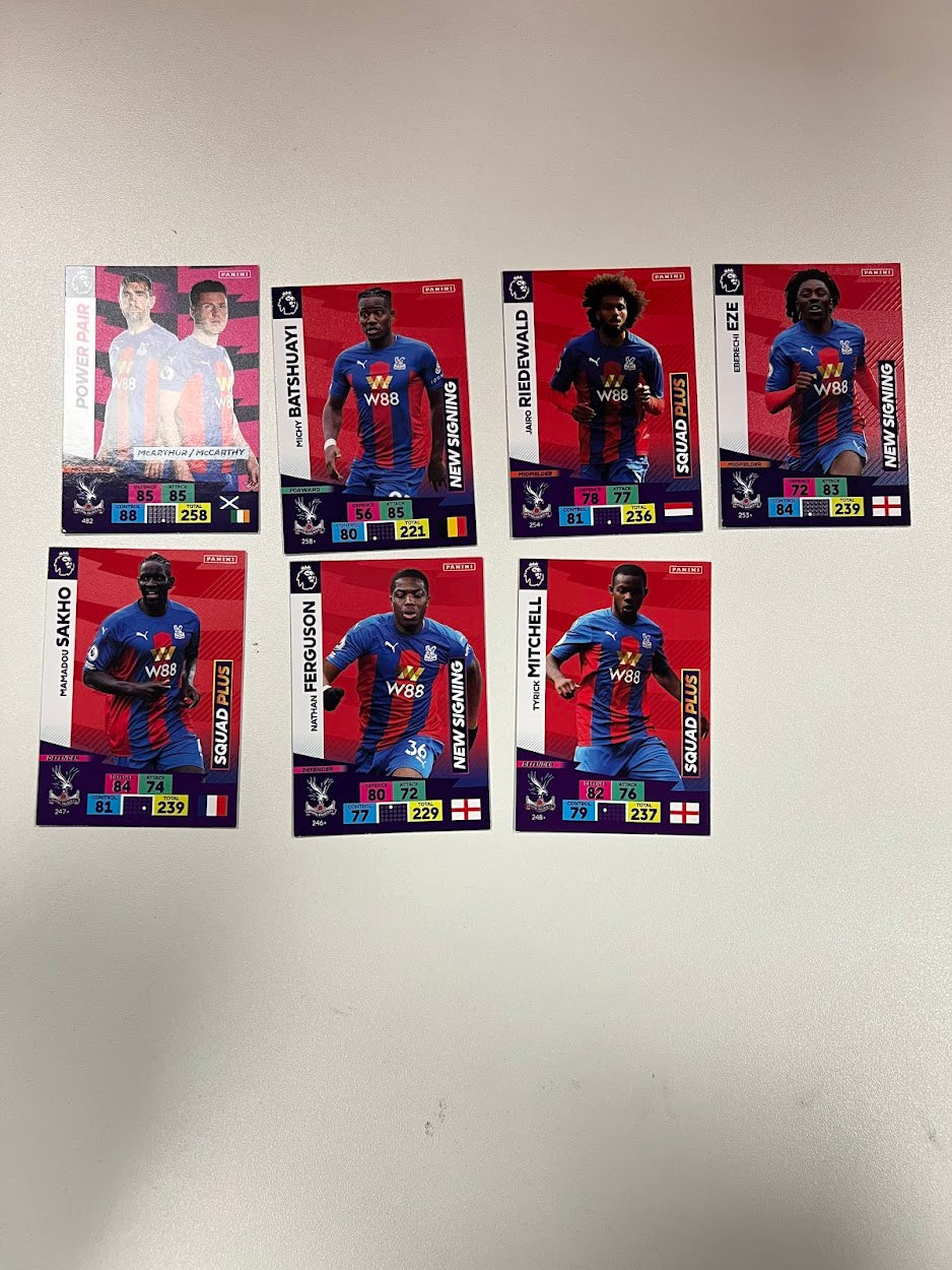 7x Crystal Palace - Panini Adrenalyn 2020/21 Football Cards