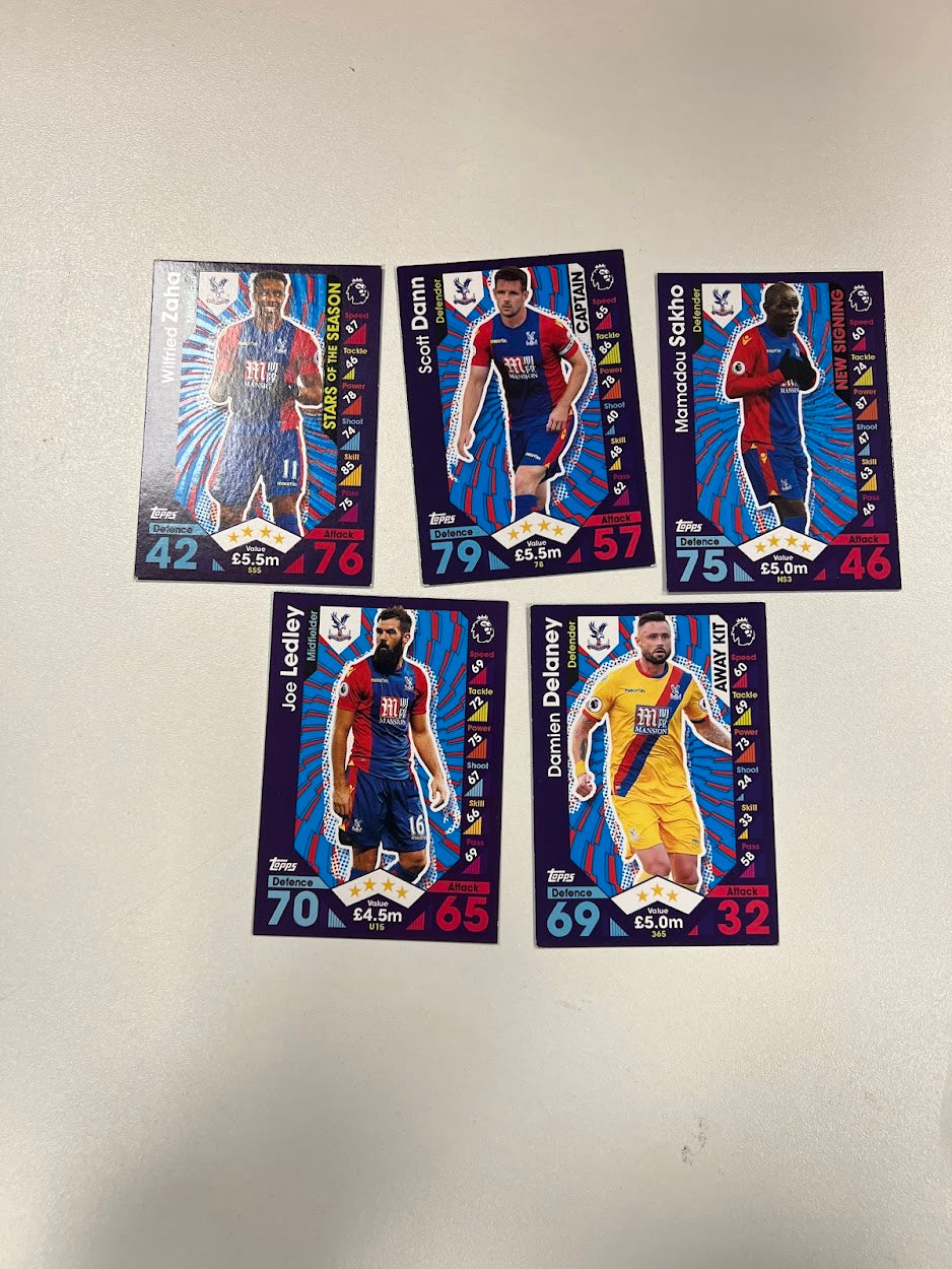 5x Crystal Palace - Topps Match Attax Football Cards