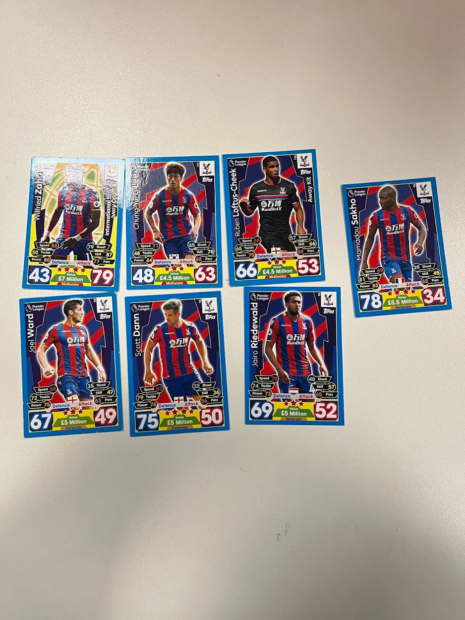 7x Crystal Palace - Topps Match Attax Football Cards