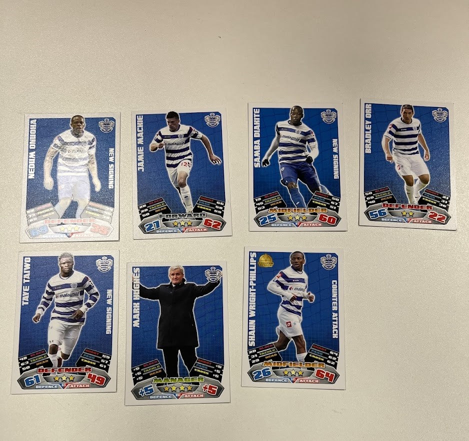 7x QPR / Queens Park Rangers - Topps Match Attax Football Cards