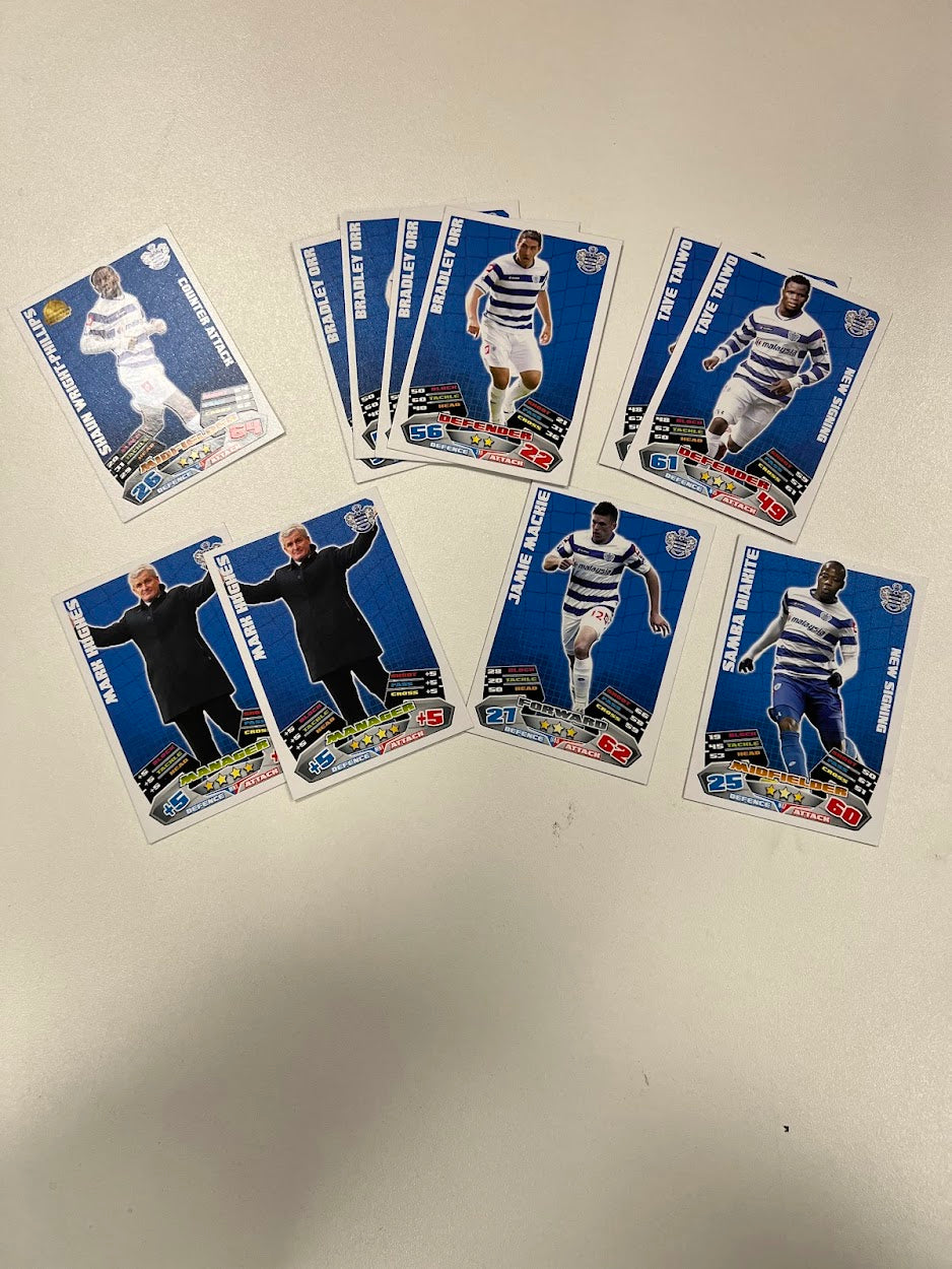 11x QPR / Queens Park Rangers - Topps Match Attax Football Cards