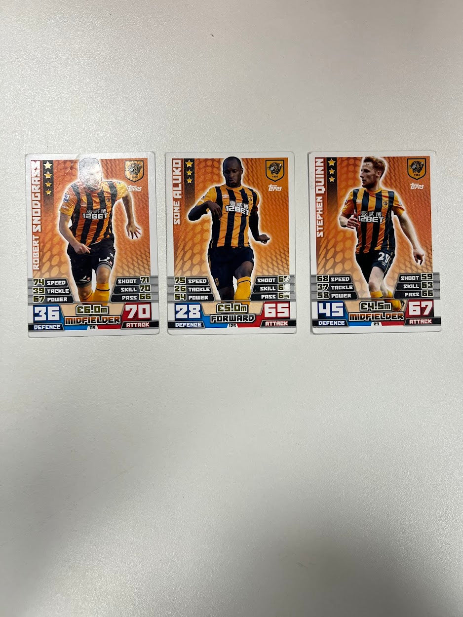 3x Hull City - Topps Match Attax Football Cards