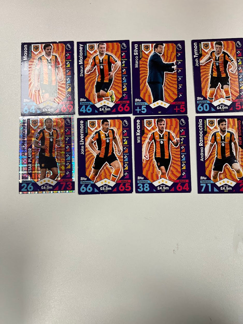 8x Hull City - Topps Match Attax Football Cards