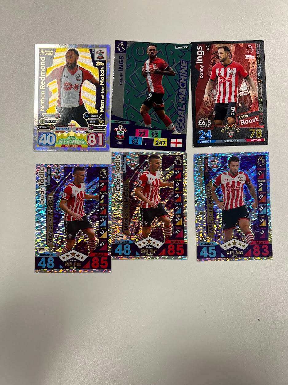 6x Southampton - Foil / Shiny Topps Match Attax and Panini Adrenalyn 2020/21 Football Cards