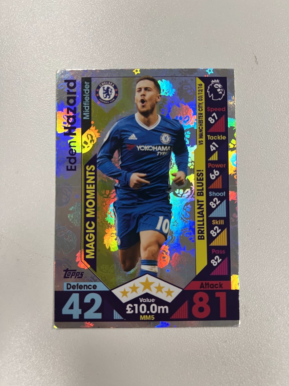 Eden Hazard - Foil/Shiny - Chelsea Topps Match Attax Football Card