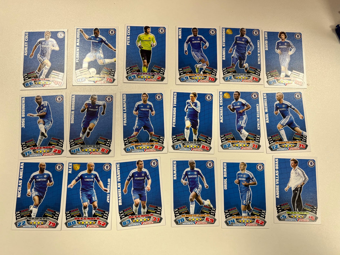 18x Chelsea Topps Match Attax Football Cards