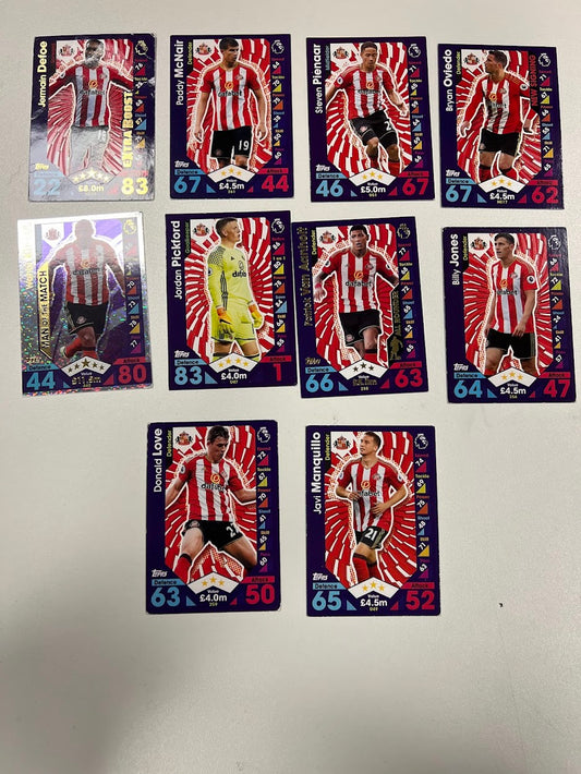 10x Sunderland Topps Match Attax Football Card