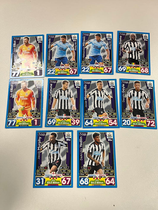 10x Newcastle United Topps Match Attax Football Cards