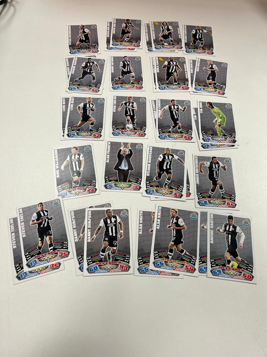 33x Newcastle United Topps Match Attax Football Cards