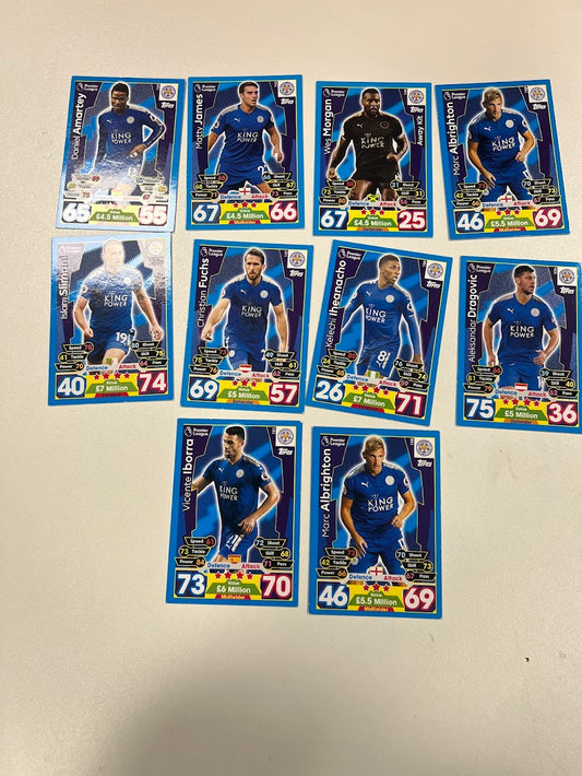 10x Leicester City Topps Match Attax Football Cards