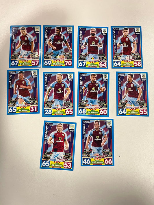 10x Burnley Topps Match Attax Football Cards