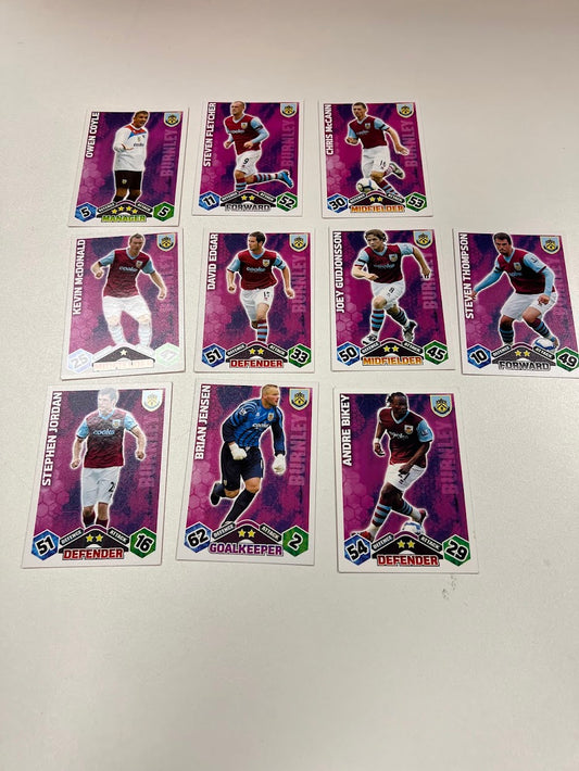 10x Burnley Topps Match Attax Football Cards