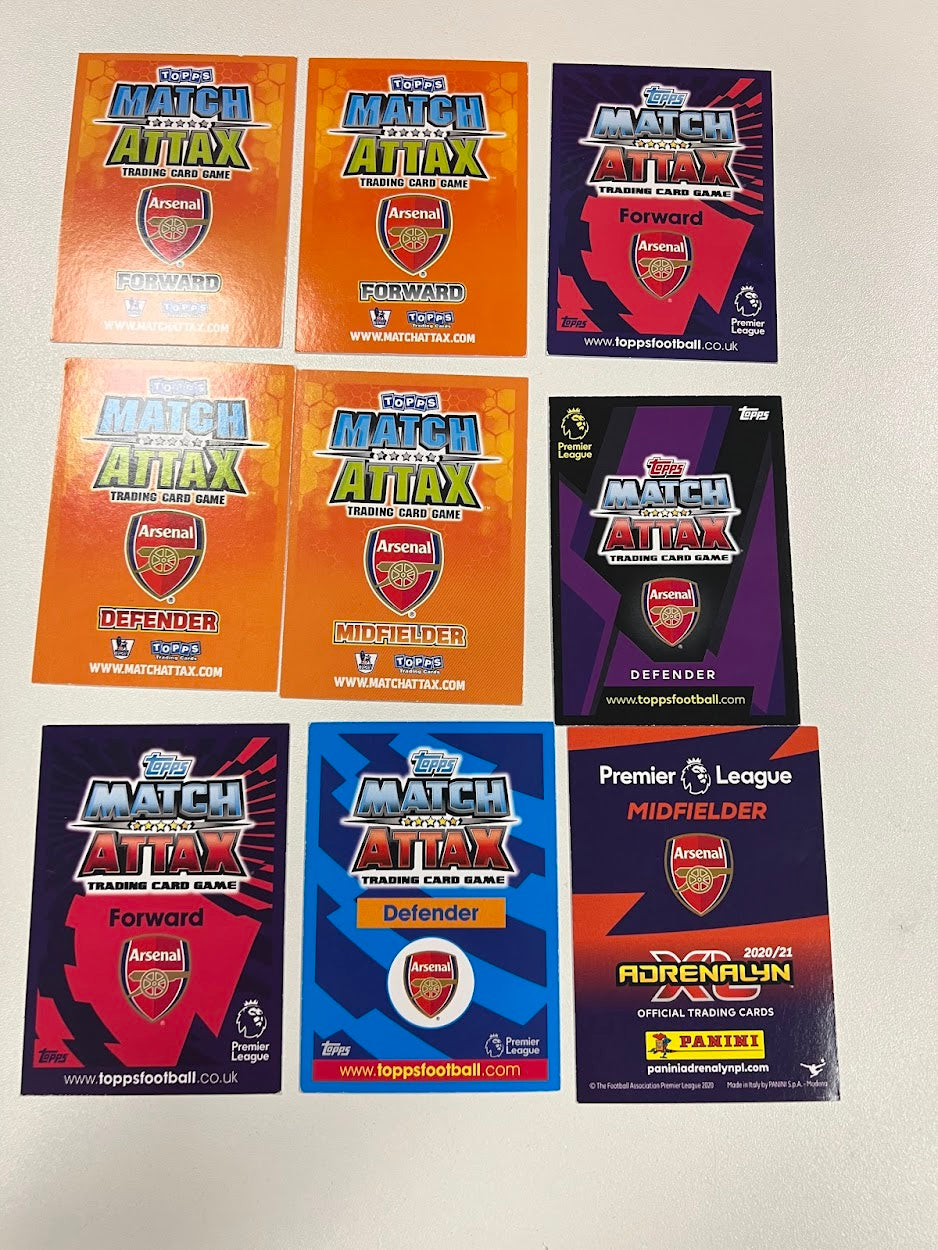 9x Arsenal Topps Match Attax & Panini Adrenalyn 2020/21 Football Cards