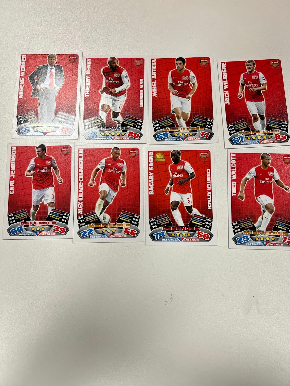 8x Arsenal Topps Match Attax Football Cards