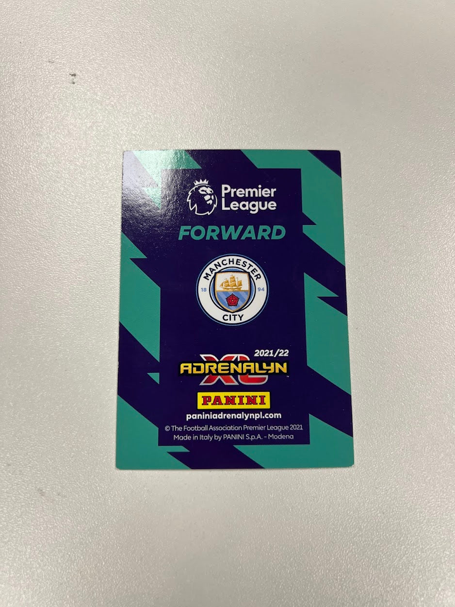 Raheem Sterling Manchester City Foil/Shiny Panini Adrenalyn 2021/22 Football Card