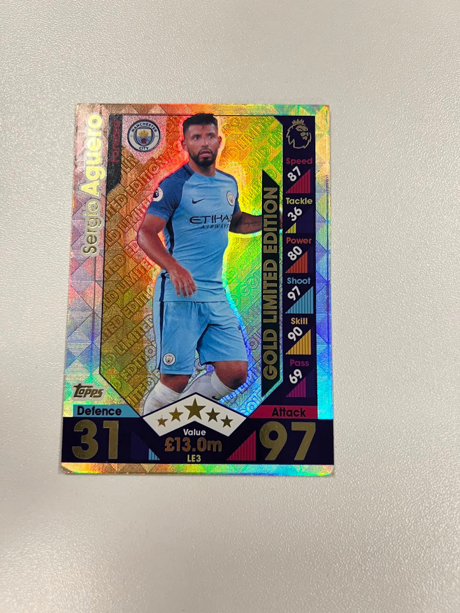 Sergio Aguero Manchester City Foil/Shiny Topps Match Attax Football Card