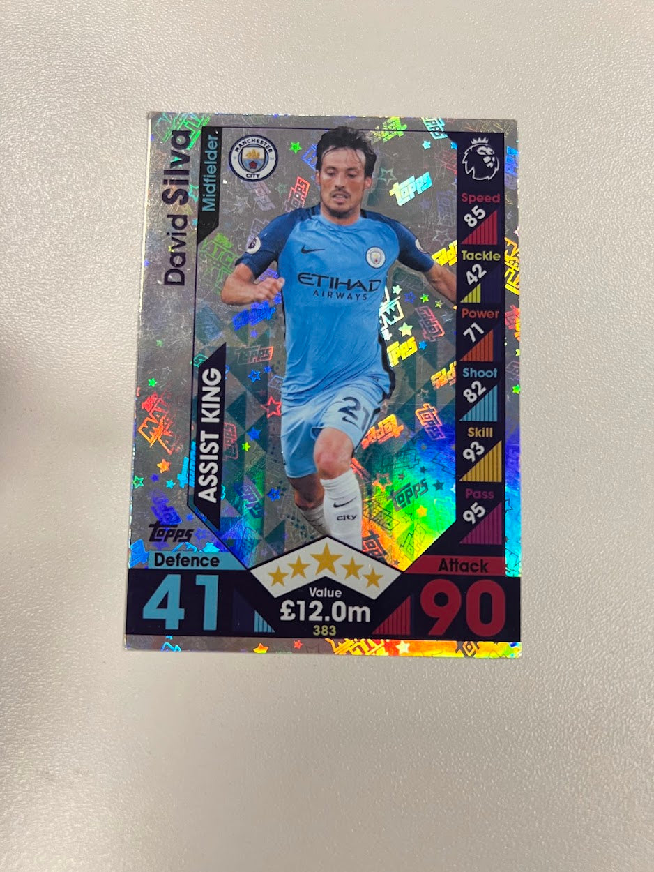 David Silva Manchester City Foil/Shiny Topps Match Attax Football Card