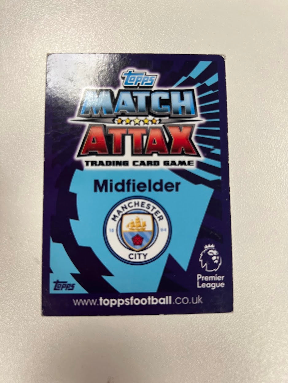 David Silva Manchester City Foil/Shiny Topps Match Attax Football Card