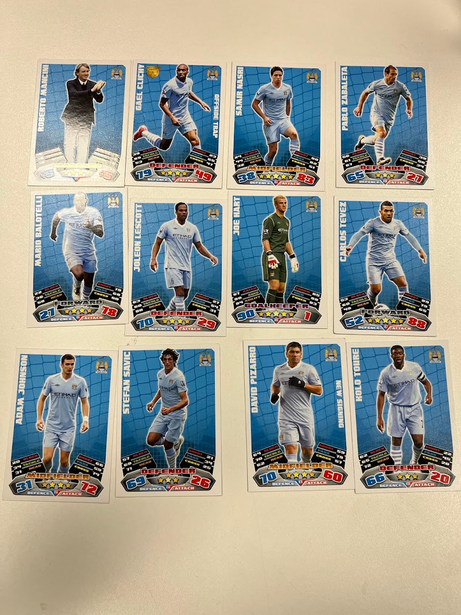 12x Manchester City Topps Match Attax Football Cards