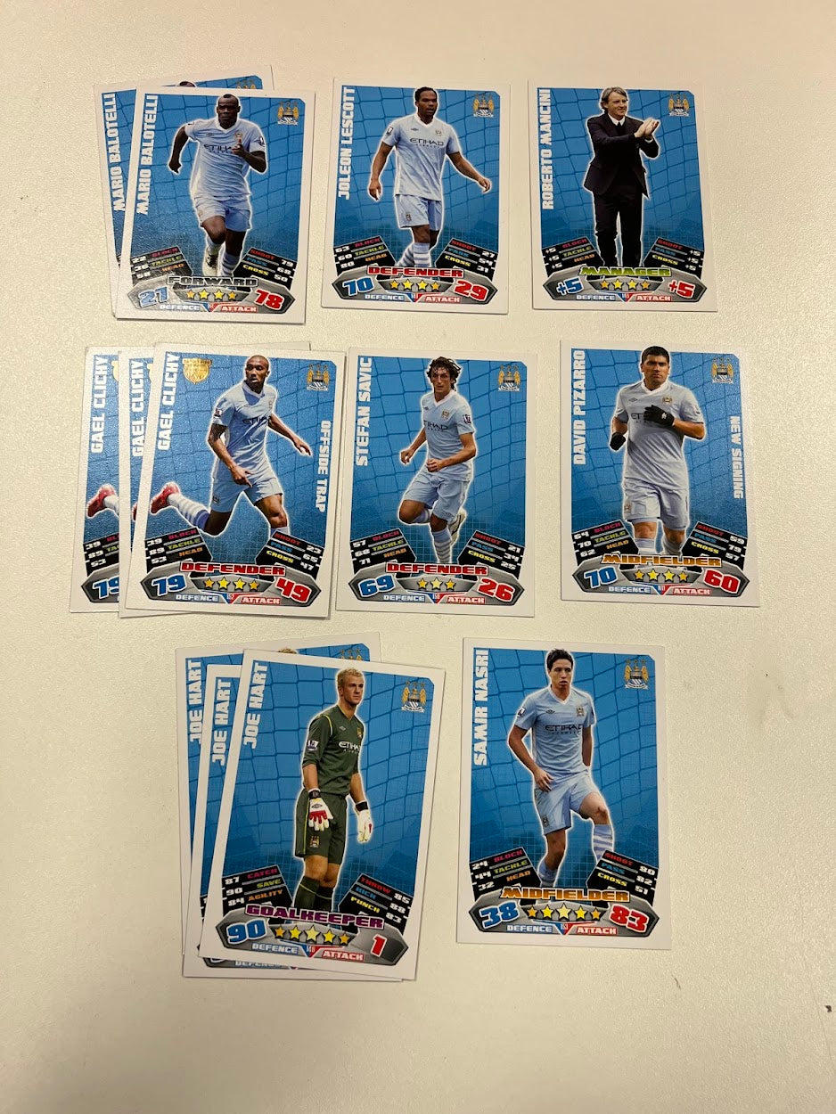 13x Manchester City Topps Match Attax Football Cards