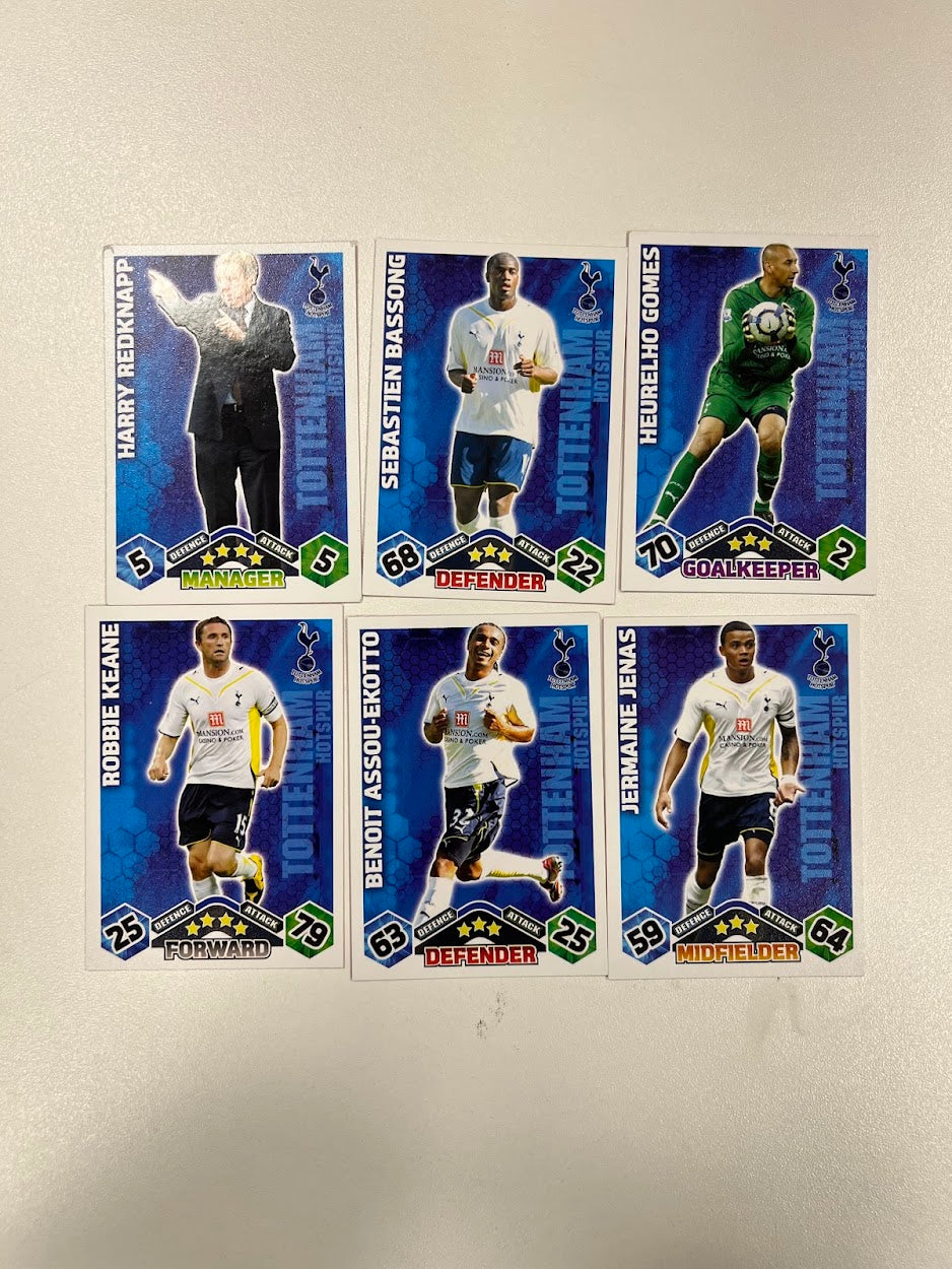 6x Tottenham Hotspur - Topps Match Attax Football Cards