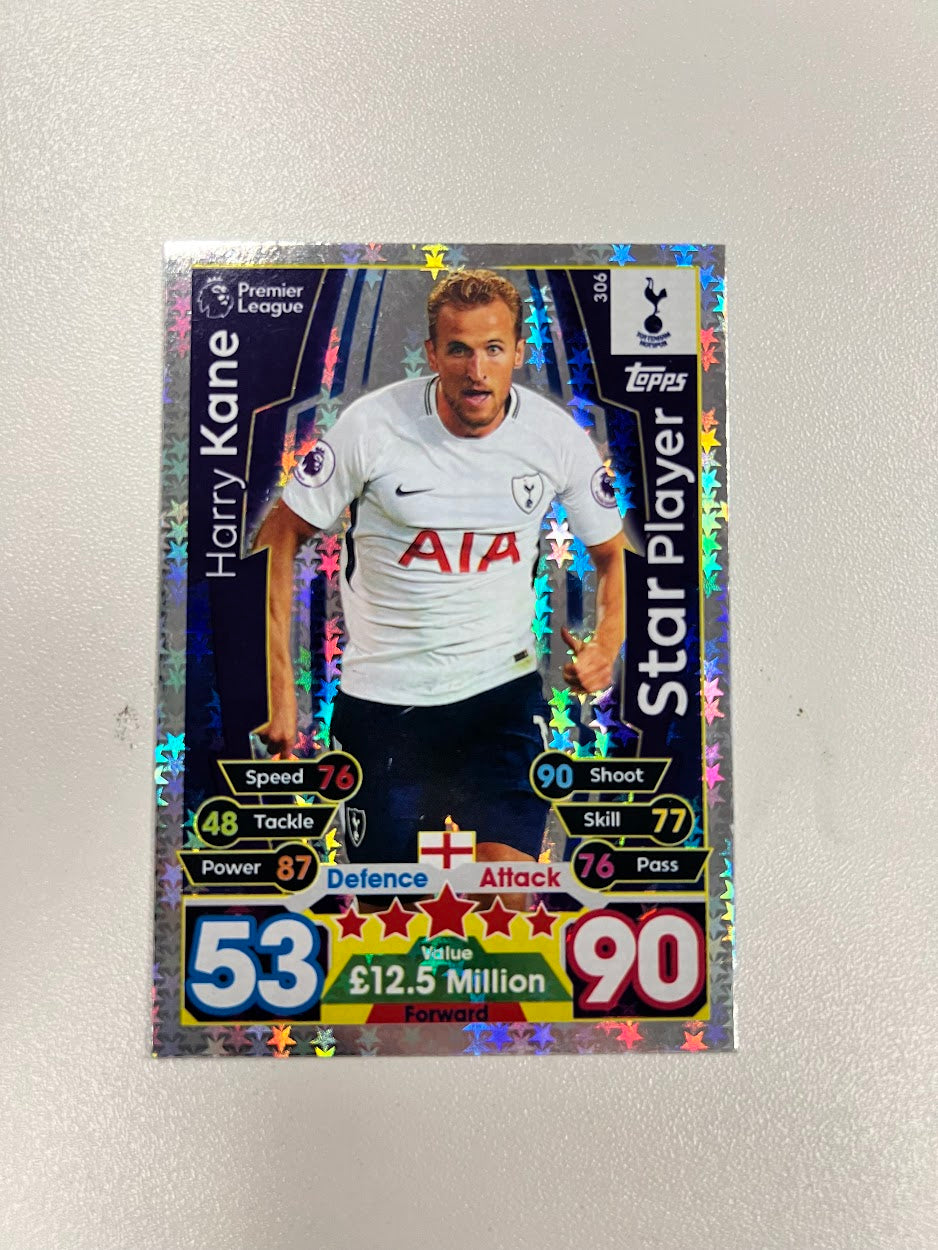 Harry Kane Tottenham Hotspur Foil/Shiny - Topps Match Attax Football Cards